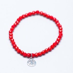 Gemstone Stretch Bracelet with Coral
